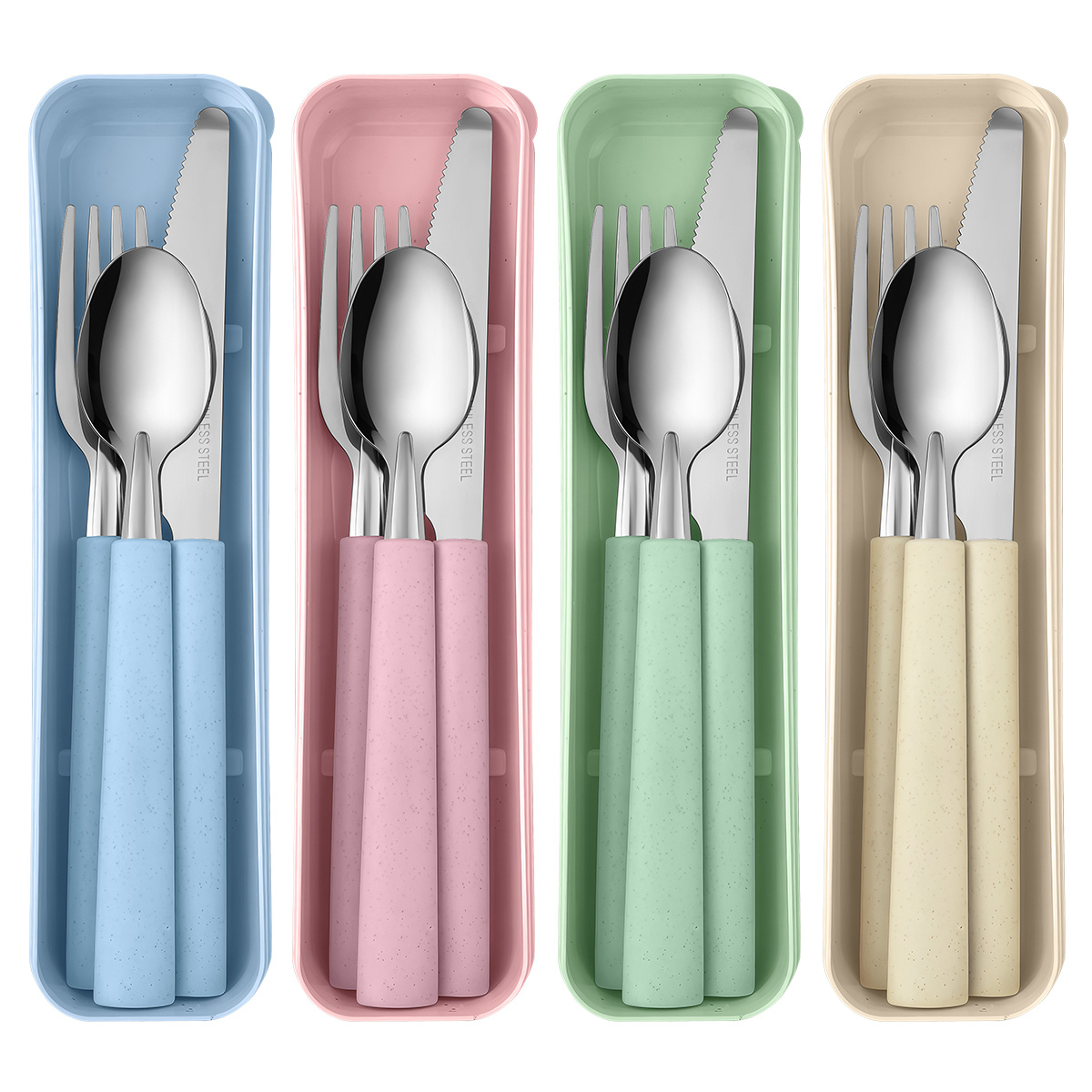 Camping Cooking And Cutlery Set - 1 set stainless steel portable knife,