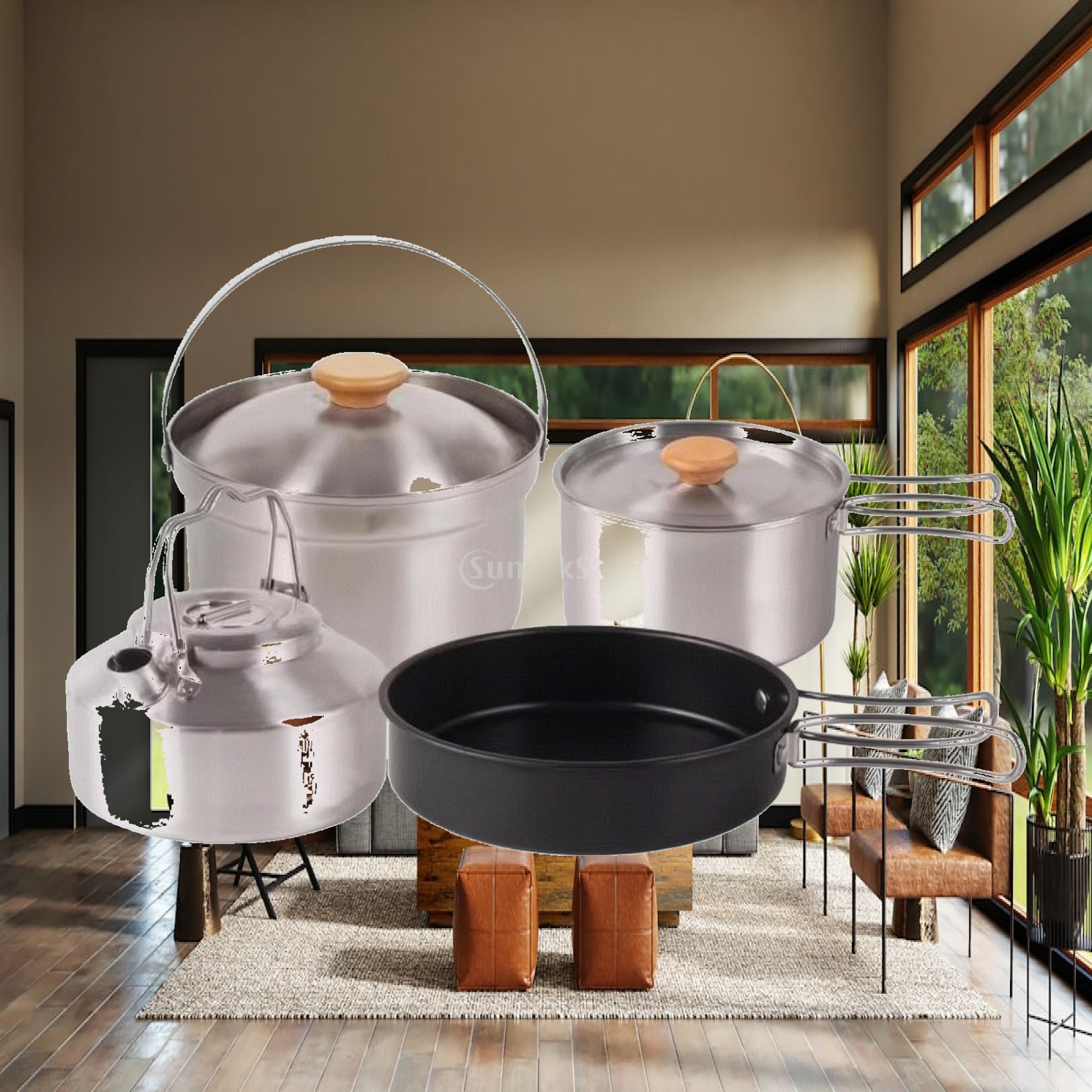 4 Pieces Stainless Steel Camp  - Camping Cooking Set For 4 review and price