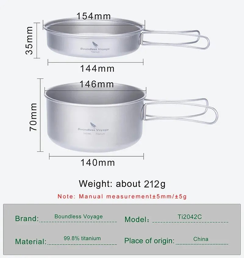 Boundless Voyage Titanium Pot  - Camping Cooking Set For 4 review and price