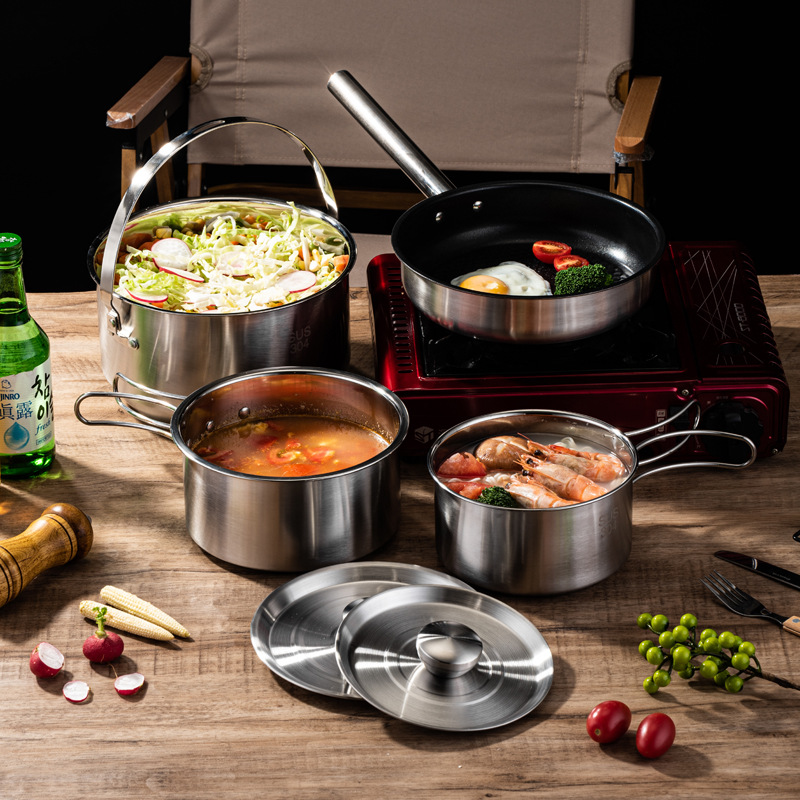 Portable Camping Picnic Cookwa - Camping Cooking Set For 4 review and price