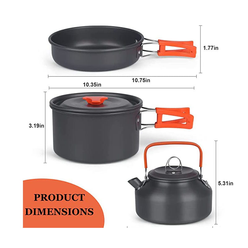 Aluminum Outdoor Camping Cookw - Camping Cooking Set For 4 review and price