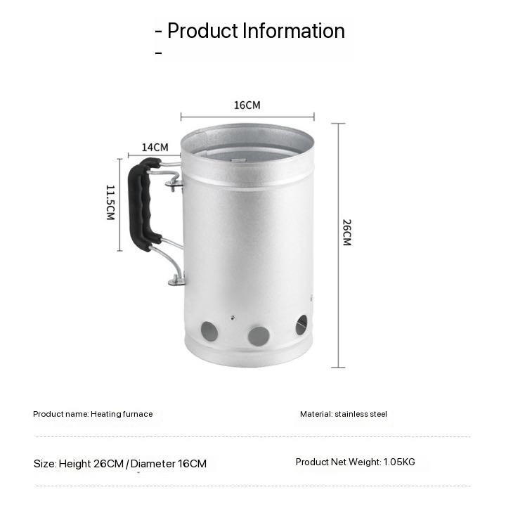 -FAVOUR Auplex Kamado Stainles - Charcoal Chimney Starter review and price