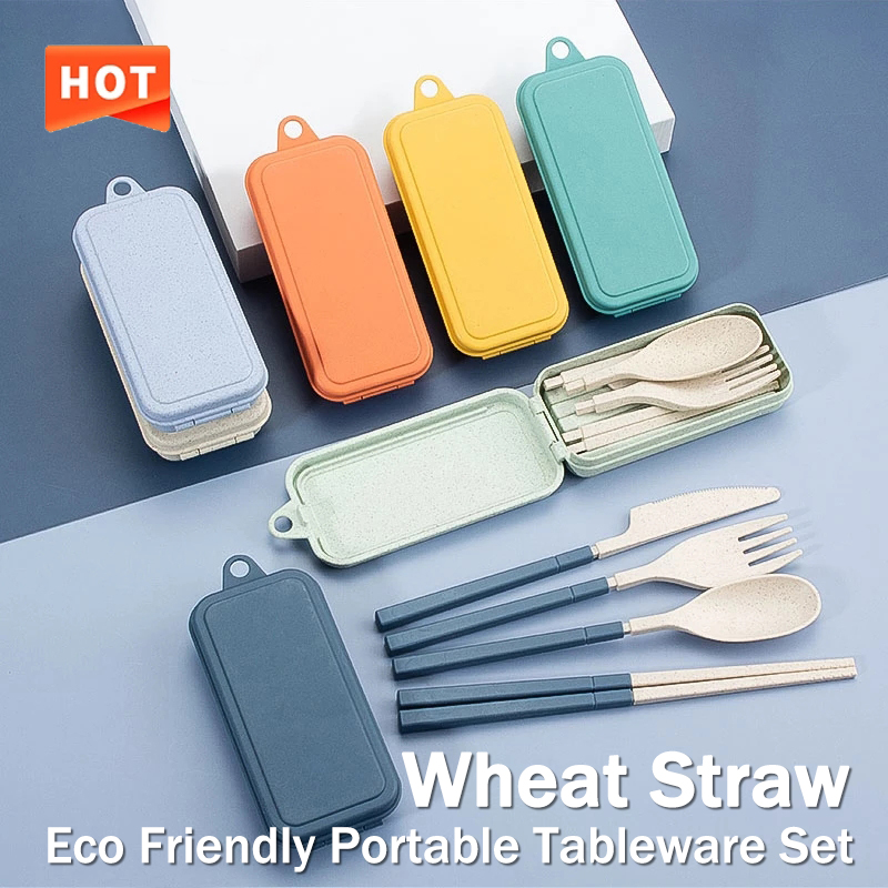 4Pcs Portable Tableware Set Wh - Camping Cooking And Cutlery Set review and price