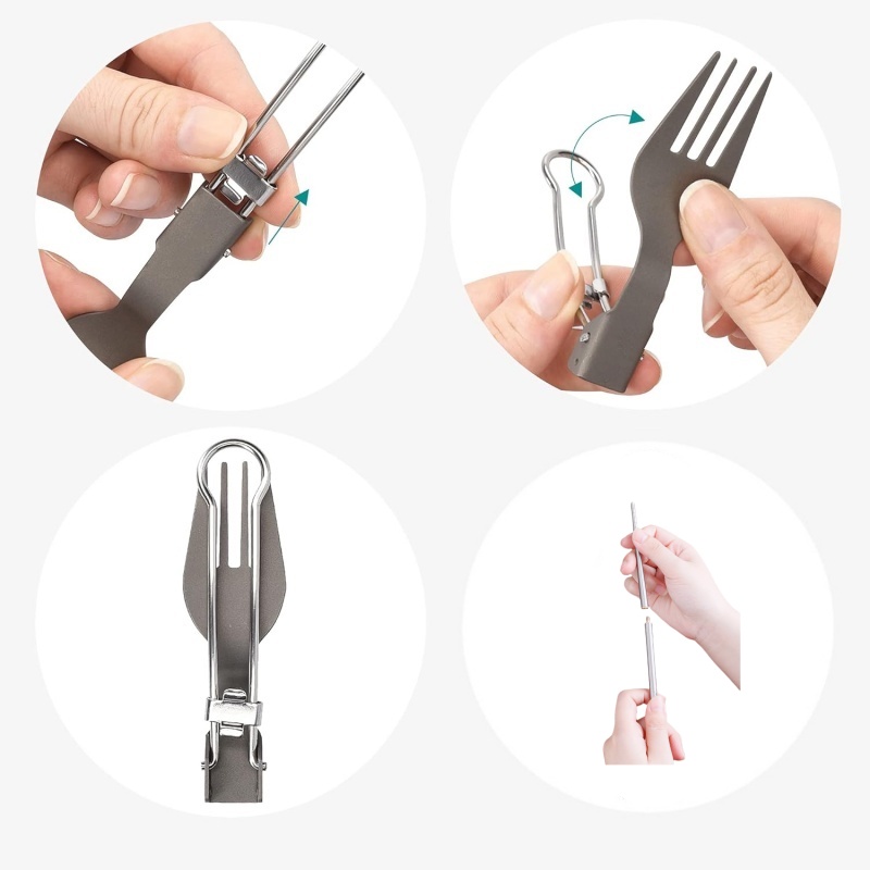 Titanium Foldable Utensil Set  - Camping Cooking And Cutlery Set review and price