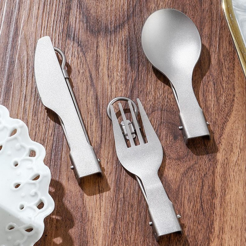 Titanium Foldable Utensil Set  - Camping Cooking And Cutlery Set review and price