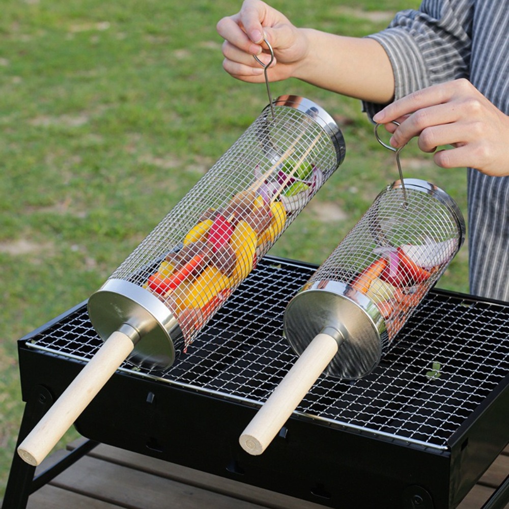 Stainless Steel Rolling BBQ Gr - Camping Cooking Device review and price