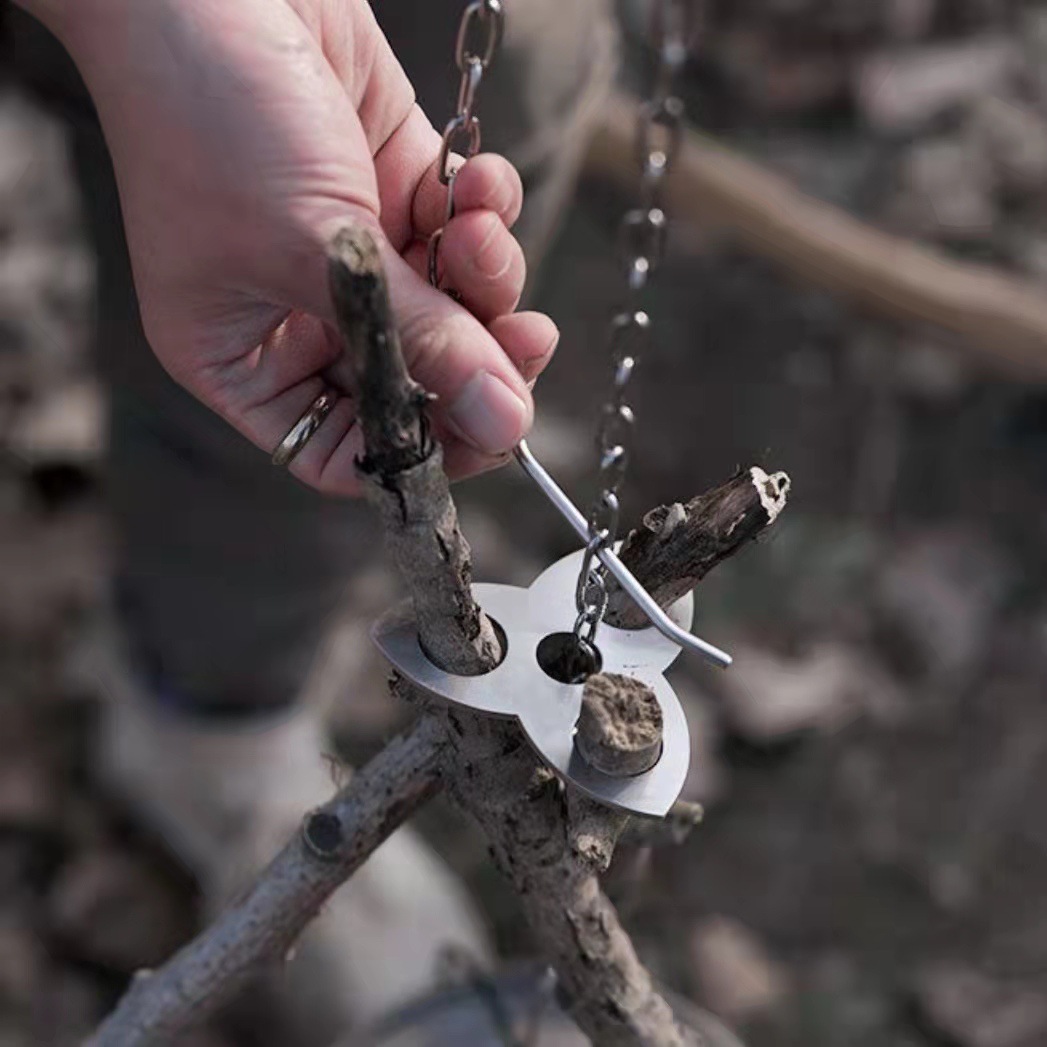 Stainless Steel Camping Tripod - Camping Cooking And Cutlery Set review and price