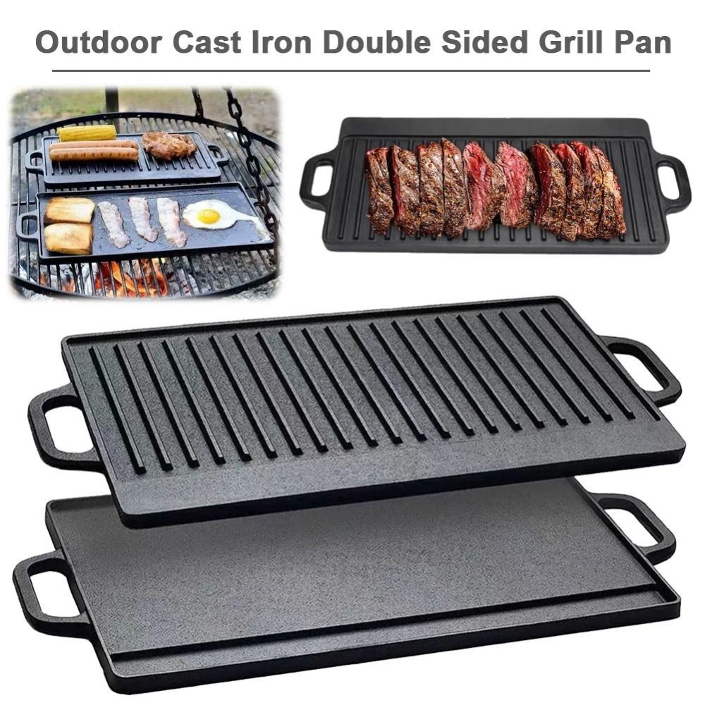 Double Sided Cast Iron Griddle - Camping Cooking Range review and price