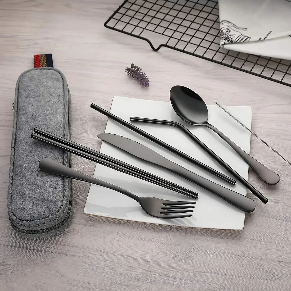 8Pcs/set Tableware Reusable Tr - Camping Cooking And Cutlery Set review and price