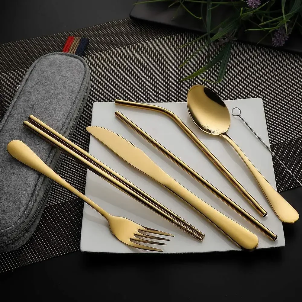8Pcs/set Tableware Reusable Tr - Camping Cooking And Cutlery Set review and price