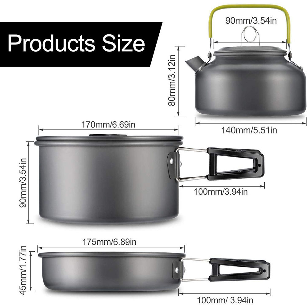 Outdoor Camping Cookware Set M - Camping Cooking Set For 4 review and price