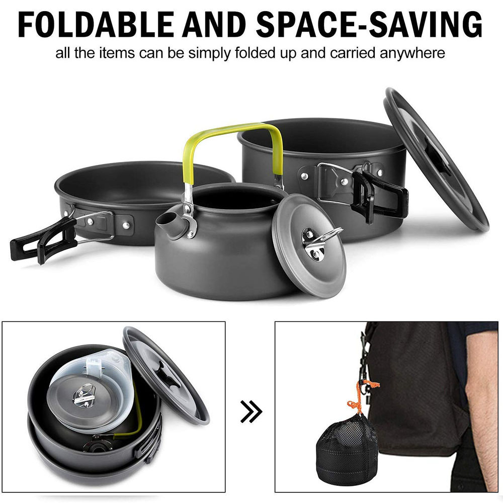 Outdoor Camping Cookware Set M - Camping Cooking Set For 4 review and price